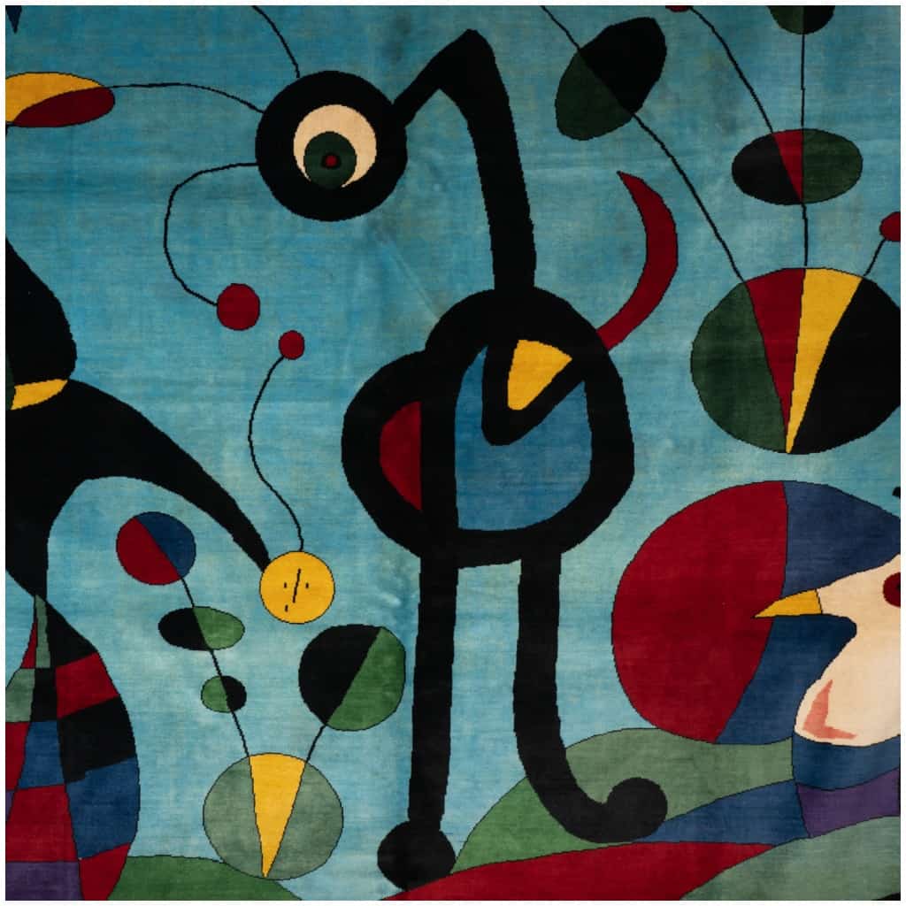 According to Joan Miro. Carpet, or tapestry, in wool. Contemporary work 7