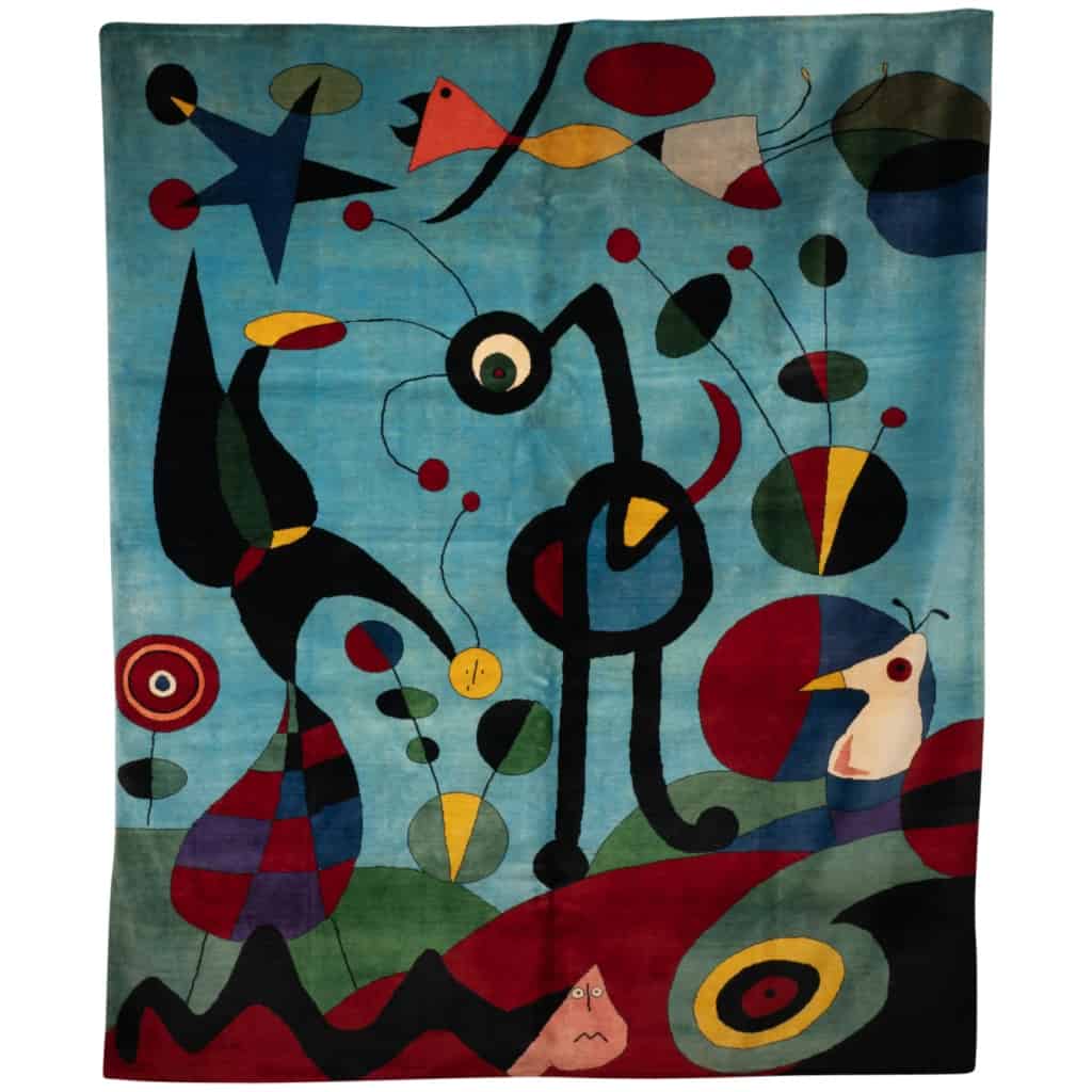 D’après Joan Miro. Tapis, ou tapisserie, en laine. Travail contemporain 3