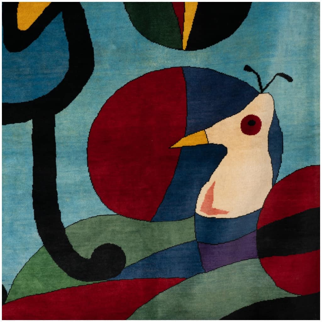 D’après Joan Miro. Tapis, ou tapisserie, en laine. Travail contemporain 6