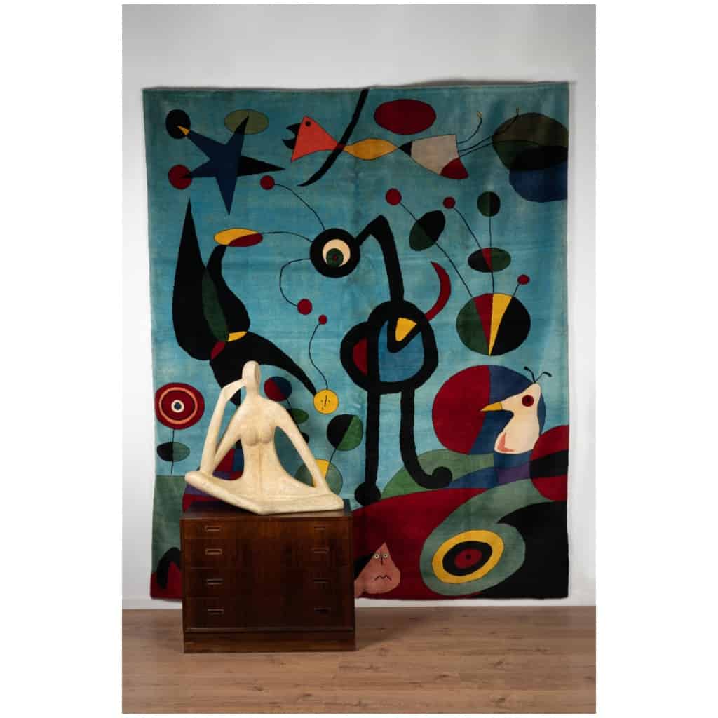 D’après Joan Miro. Tapis, ou tapisserie, en laine. Travail contemporain 5