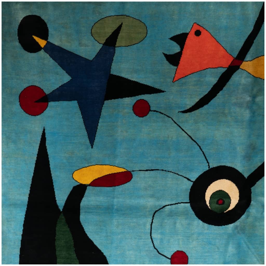 D’après Joan Miro. Tapis, ou tapisserie, en laine. Travail contemporain 4