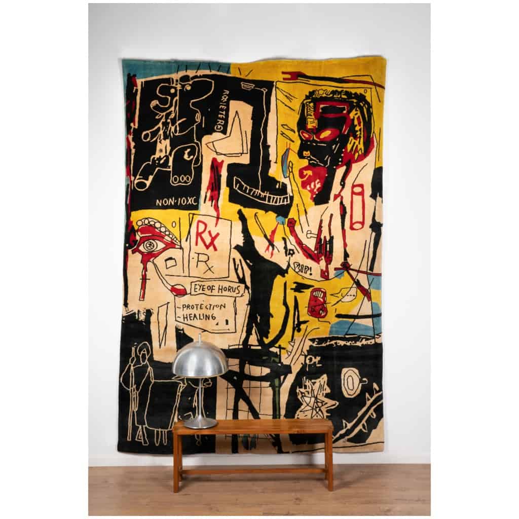 D’après Jean-Michel Basquiat, Tapis, ou tapisserie « Melting Point of Ice ». Travail contemporain. 6