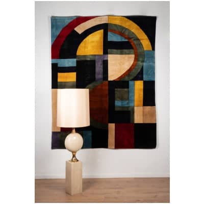 Carpet, or tapestry, geometric and in wool. Contemporary work