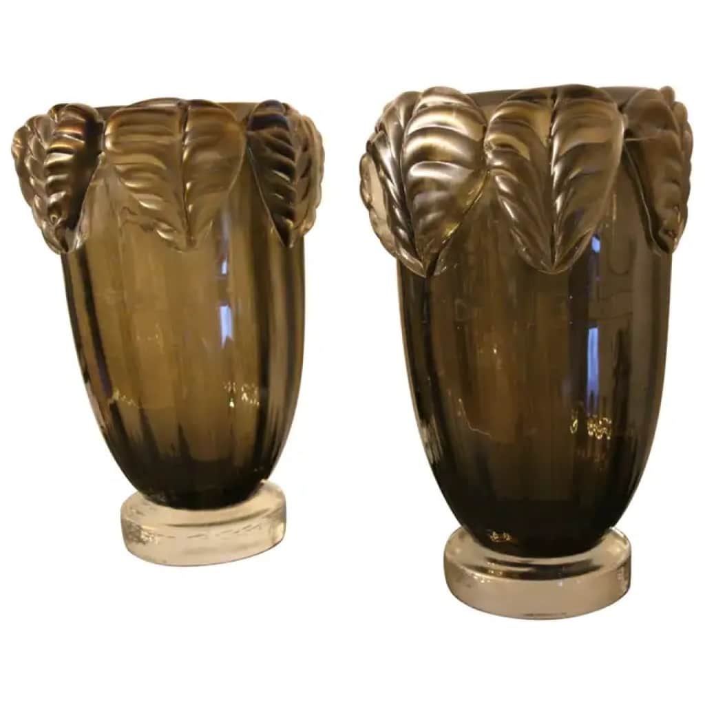 Vases en verre de Murano de couleur fumée du 21ème siècle par Costantini 3