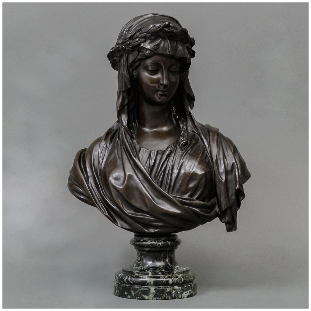 Sculpture – La Grande Prêtresse « Vestale » , Clodion (1738-1814) – Bronze 3