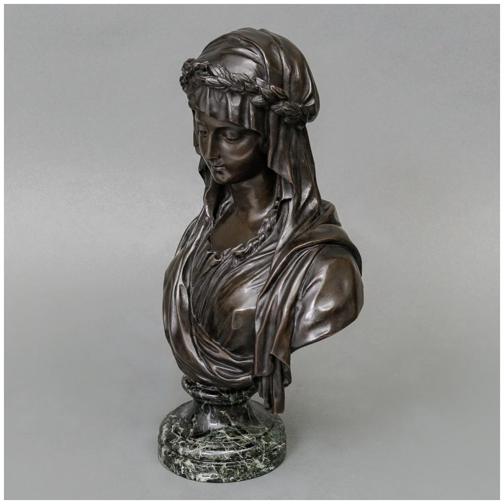 Sculpture – La Grande Prêtresse « Vestale » , Clodion (1738-1814) – Bronze 9