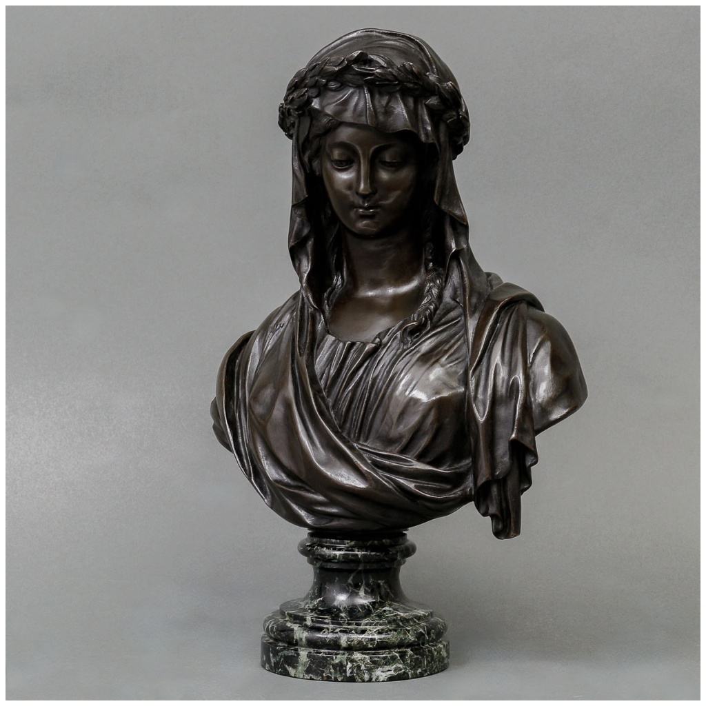 Sculpture – La Grande Prêtresse « Vestale » , Clodion (1738-1814) – Bronze 4