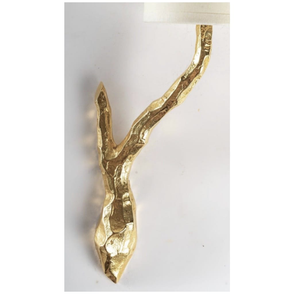 1960 Paire d’appliques Arlus en bronze doré 6