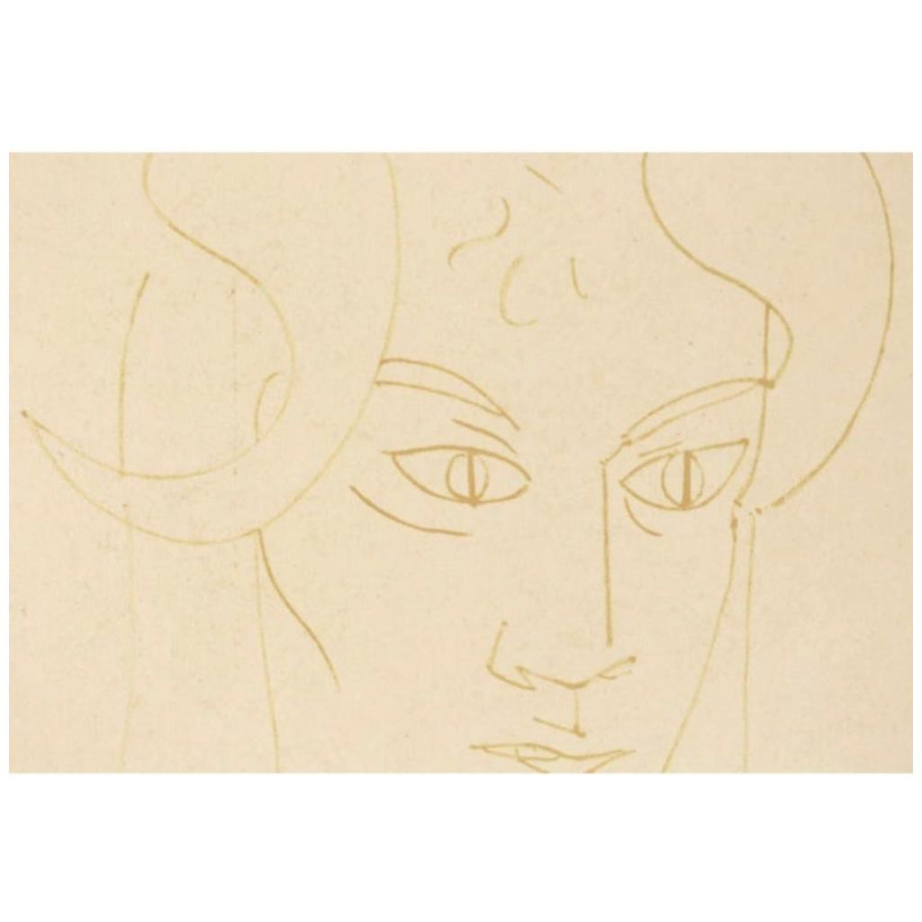 “The Dreaming Faun” Lithograph, Jean Cocteau, 1950. 8