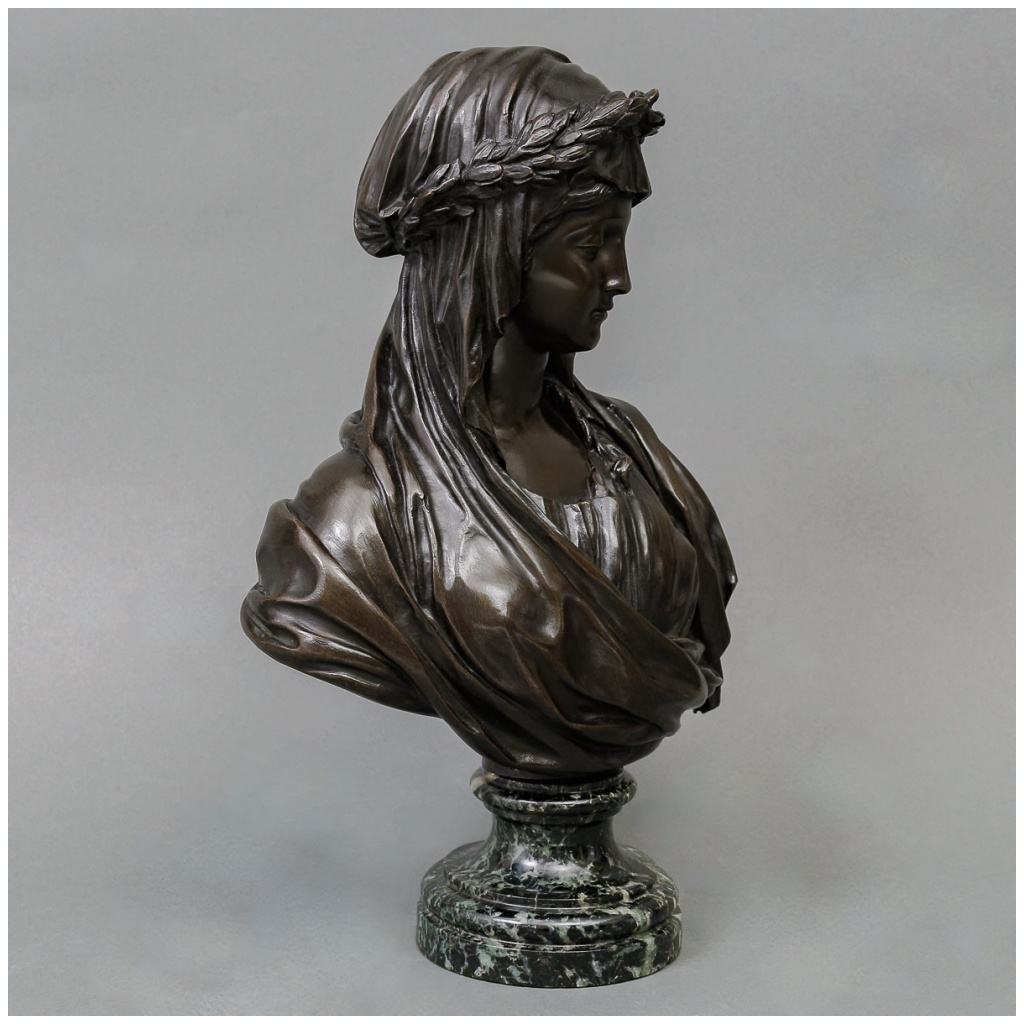 Sculpture – La Grande Prêtresse « Vestale » , Clodion (1738-1814) – Bronze 5