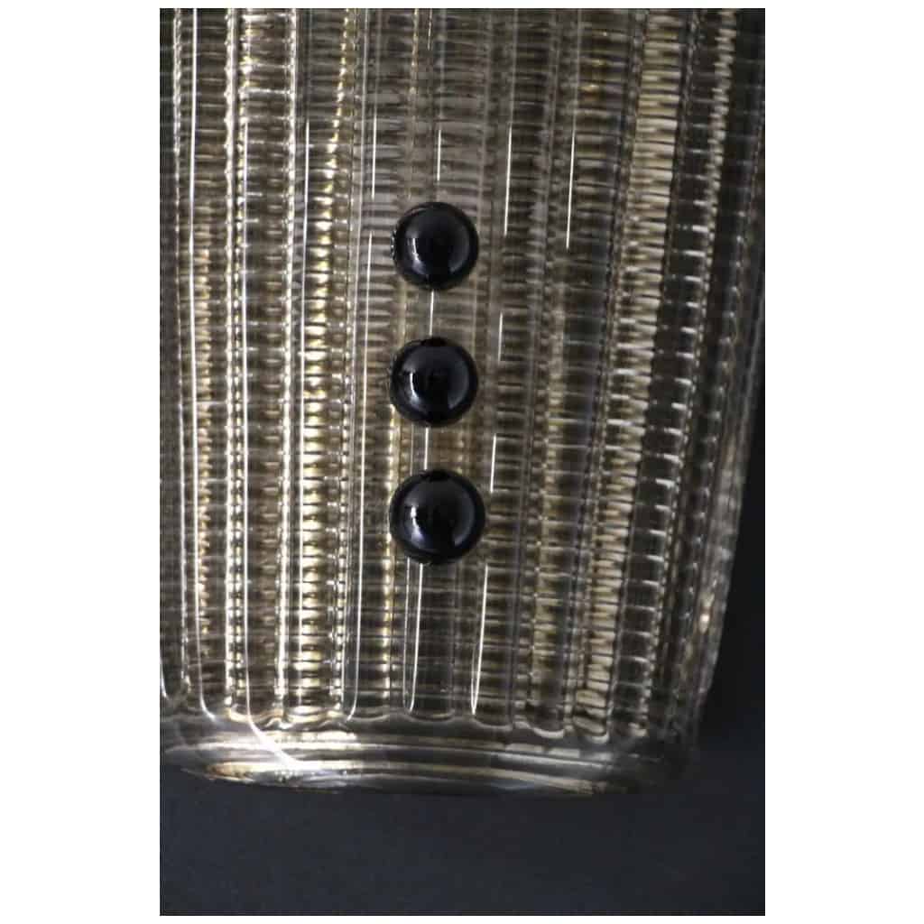 Paire d’appliques en verre de Murano fumé texturé avec petites perles 17