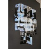 Mazzega Appliques longues à emboîtement en verre opalescent, cristal et noir 23