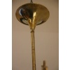 Lustre Spoutnik extra large en laiton et fleurs en cristal transparent 40