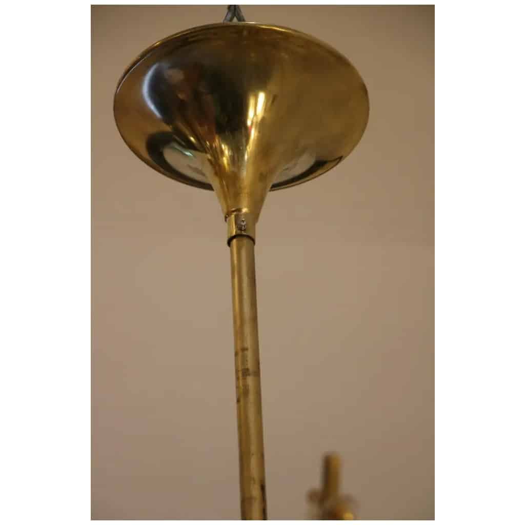 Extra large Sputnik chandelier in brass and transparent crystal flowers 21