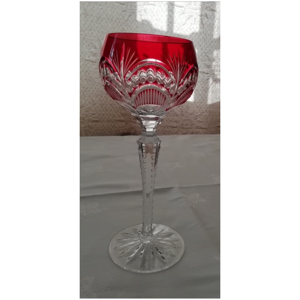 6 grands verres exceptionnels en cristal de couleur ROEMER 9