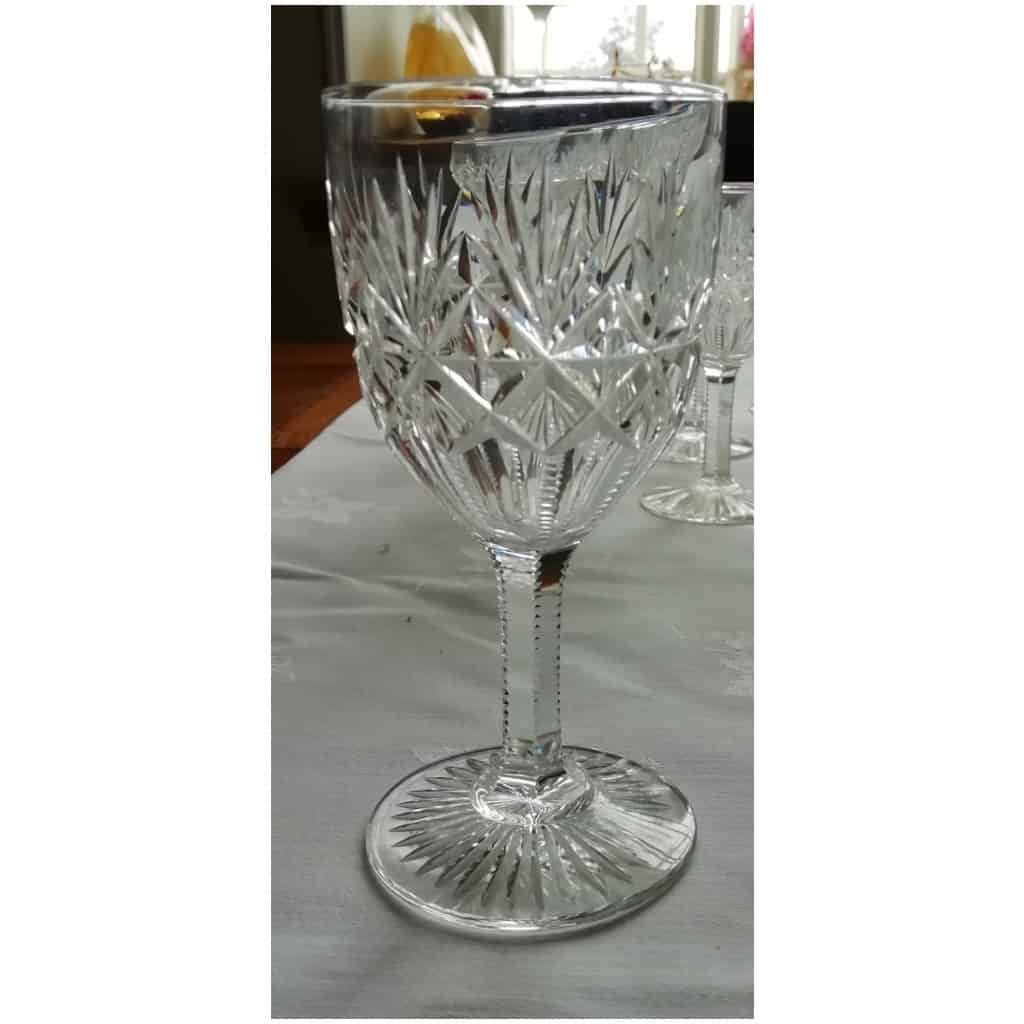 8 SAINT LOUIS red WINE GLASSES GAVARNI MODEL; rich size 5