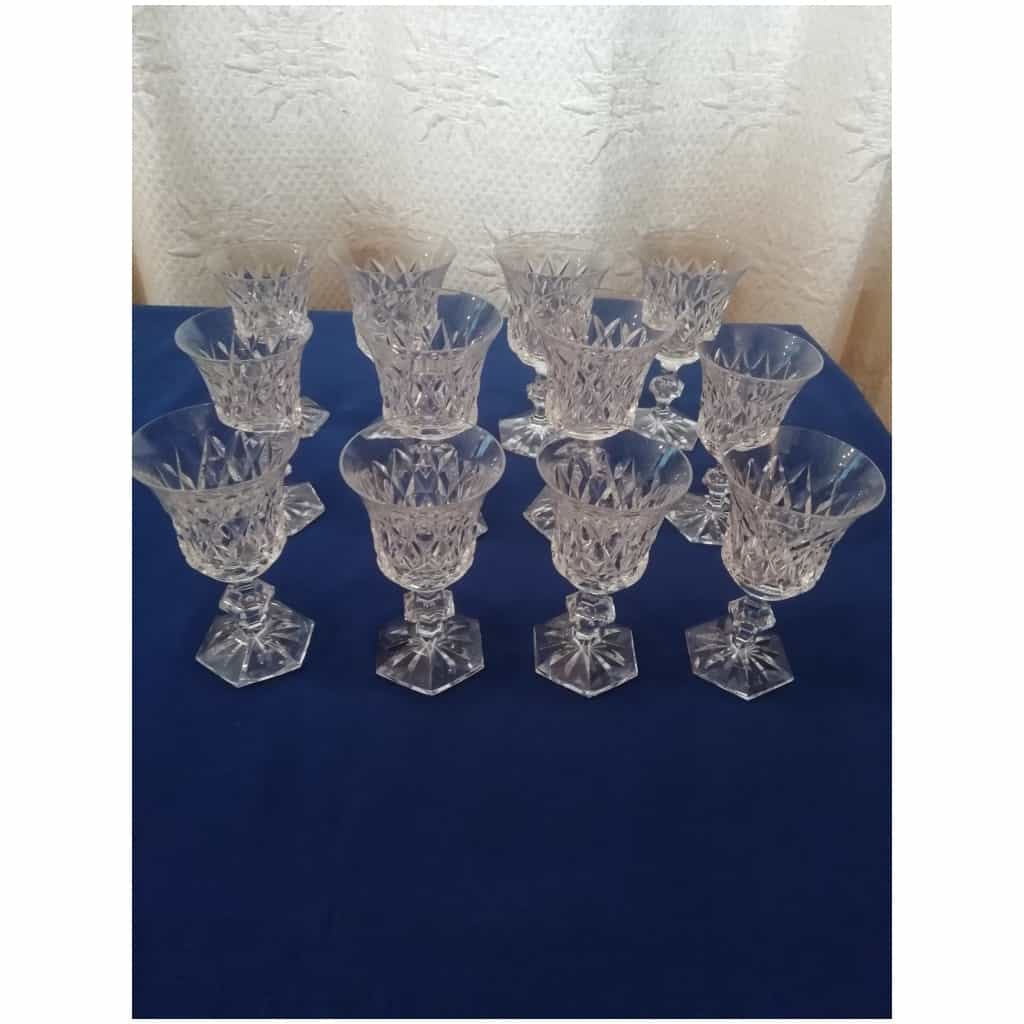SERVICE OF 22 CRYSTAL GLASSES VAL SAINT LAMBERT METTERNICH FANTAISIE 4 MODEL