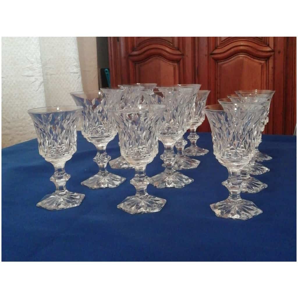 SERVICE OF 22 CRYSTAL GLASSES VAL SAINT LAMBERT METTERNICH FANTAISIE 3 MODEL