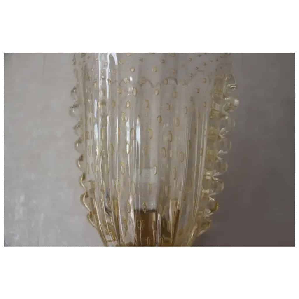 Appliques en verre doré de Murano Pulegoso de style Barovier 9