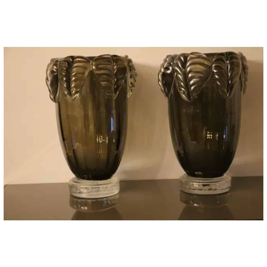 21st century smoke colored Murano glass vases by Costantini 4