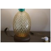 Paire de lampes de table ananas en verre de Murano de couleur vert émeraude et ambre 25