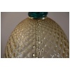 Paire de lampes de table ananas en verre de Murano de couleur vert émeraude et ambre 27