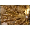Lustre Spoutnik extra large en laiton et fleurs en cristal transparent 37