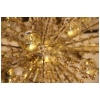 Lustre Spoutnik extra large en laiton et fleurs en cristal transparent 28