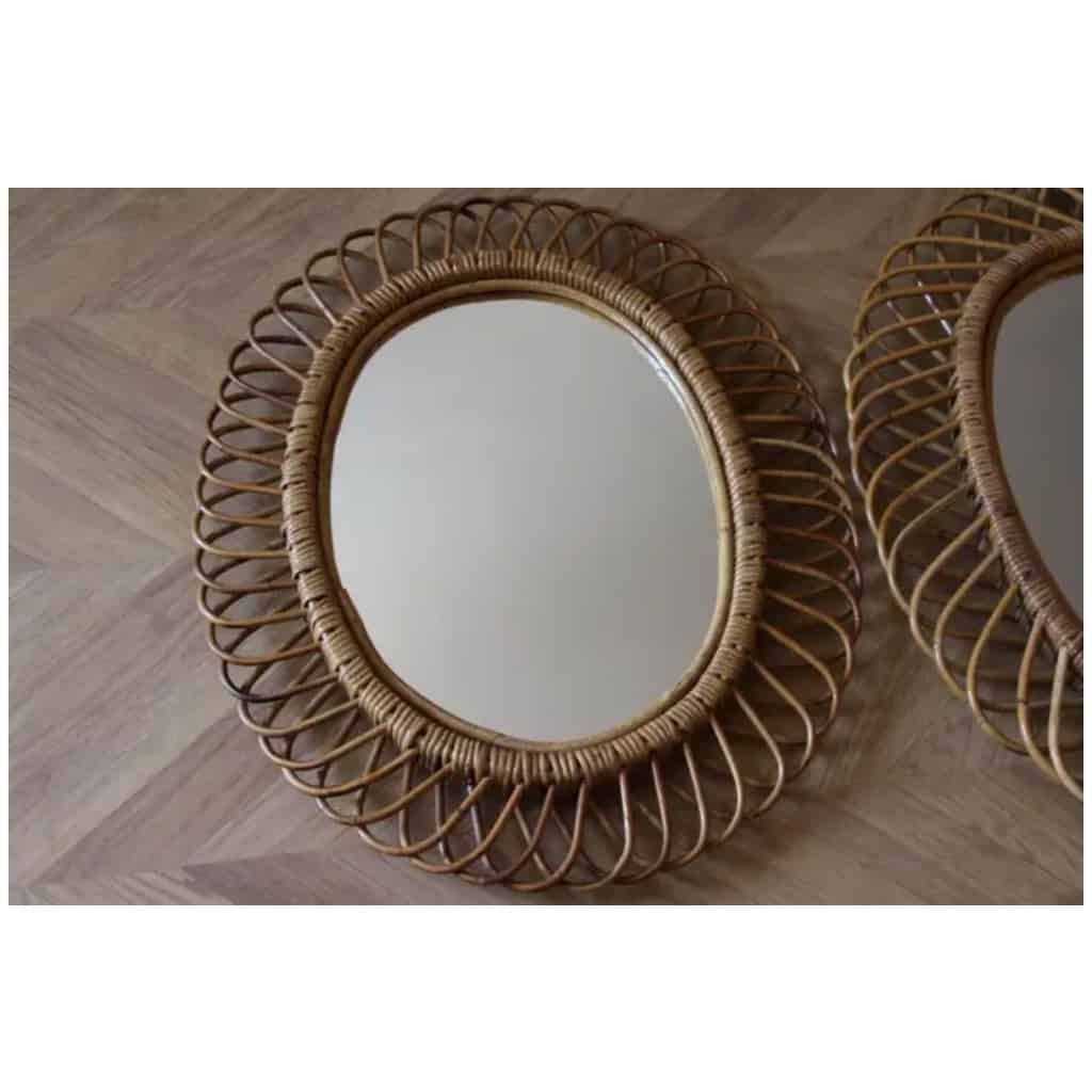 Vintage Round Mirrors in Rattan and Bamboo from the 1960s by Franco Albini 6