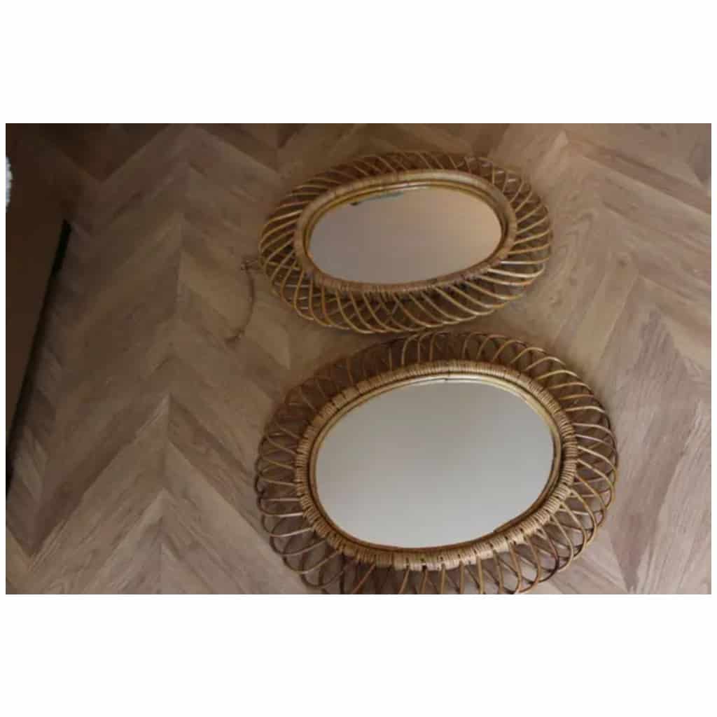 Vintage Round Mirrors in Rattan and Bamboo from the 1960s by Franco Albini 10