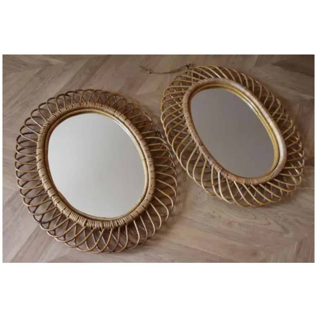 Vintage Round Mirrors in Rattan and Bamboo from the 1960s by Franco Albini 14