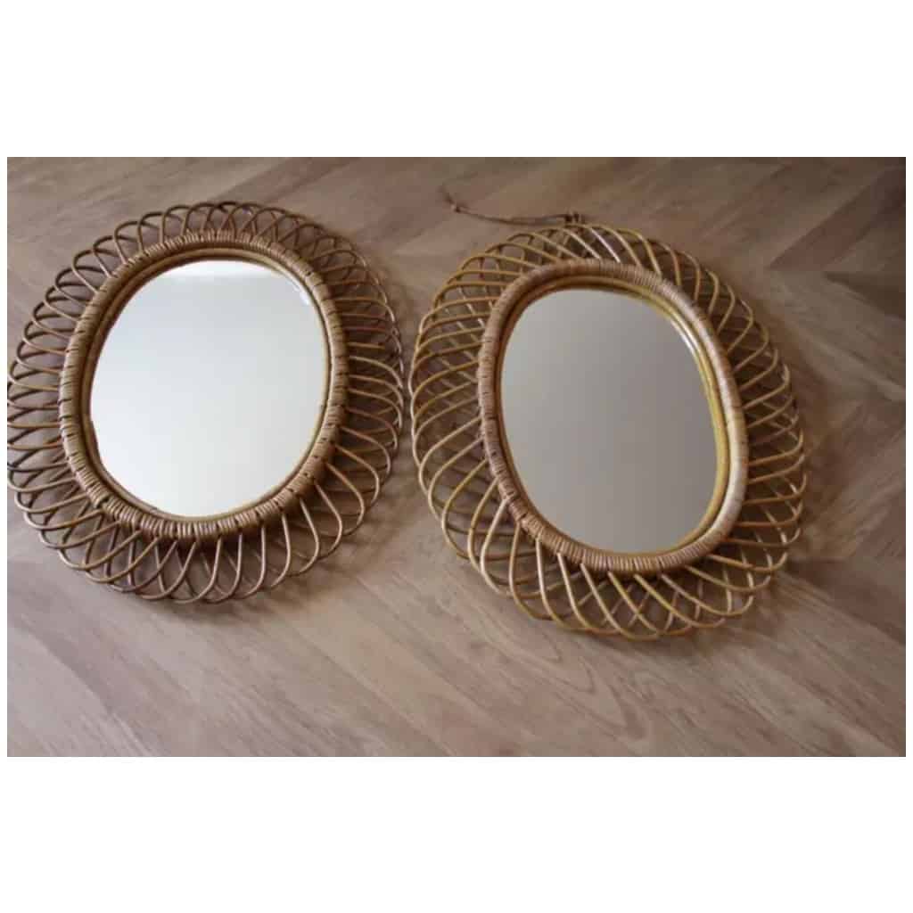 Vintage Round Mirrors in Rattan and Bamboo from the 1960s by Franco Albini 15