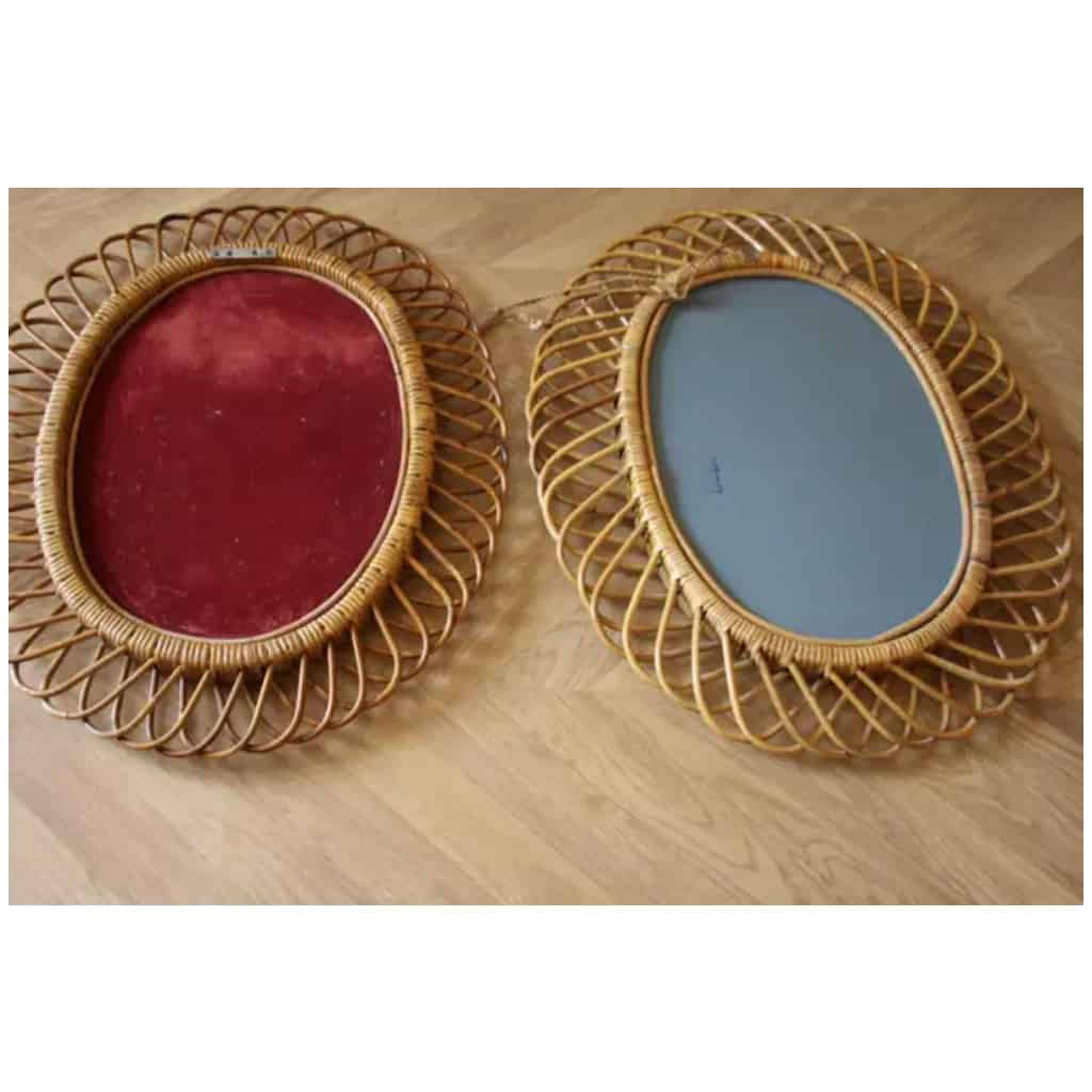 Vintage Round Mirrors in Rattan and Bamboo from the 1960s by Franco Albini 16