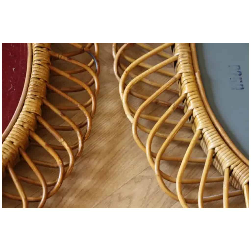 Vintage Round Mirrors in Rattan and Bamboo from the 1960s by Franco Albini 17