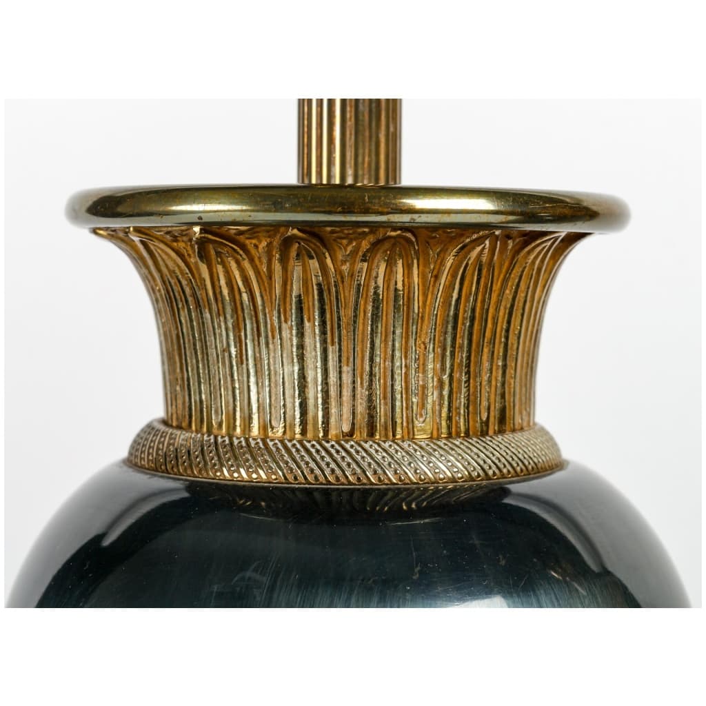 Paire De Lampes En Bronze Des Années 1960. Attribuées à La Maison Charles. 8