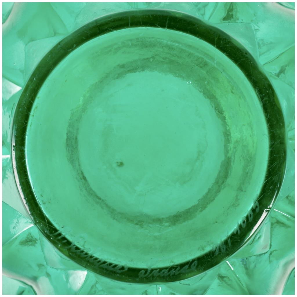 1927 René Lalique – Nivernais Vase Emerald Green Glass 7