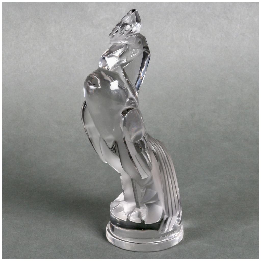 1929 René Lalique – Automotive Mascot Rooster Houdan White Glass 4