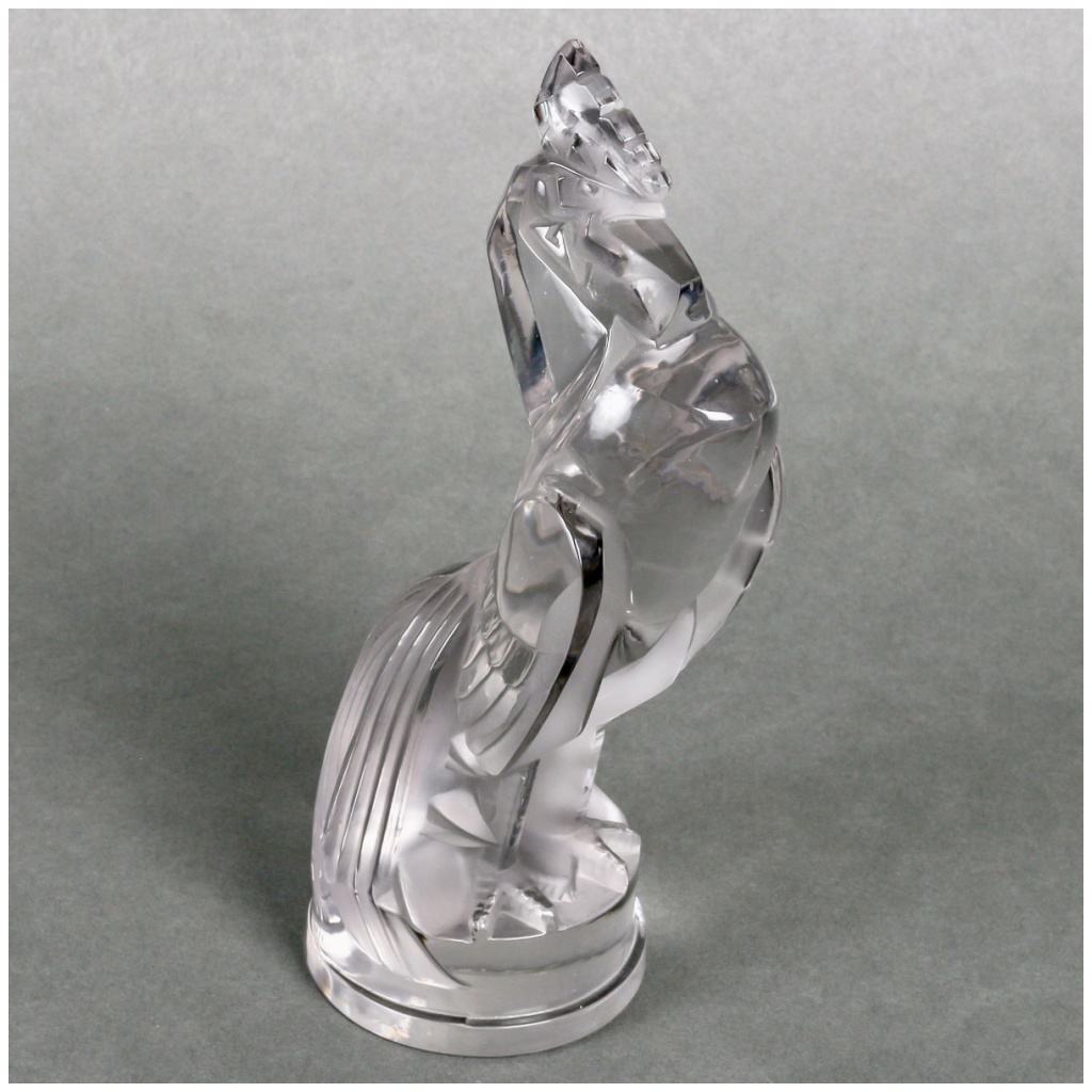 1929 René Lalique – Automotive Mascot Rooster Houdan White Glass 5