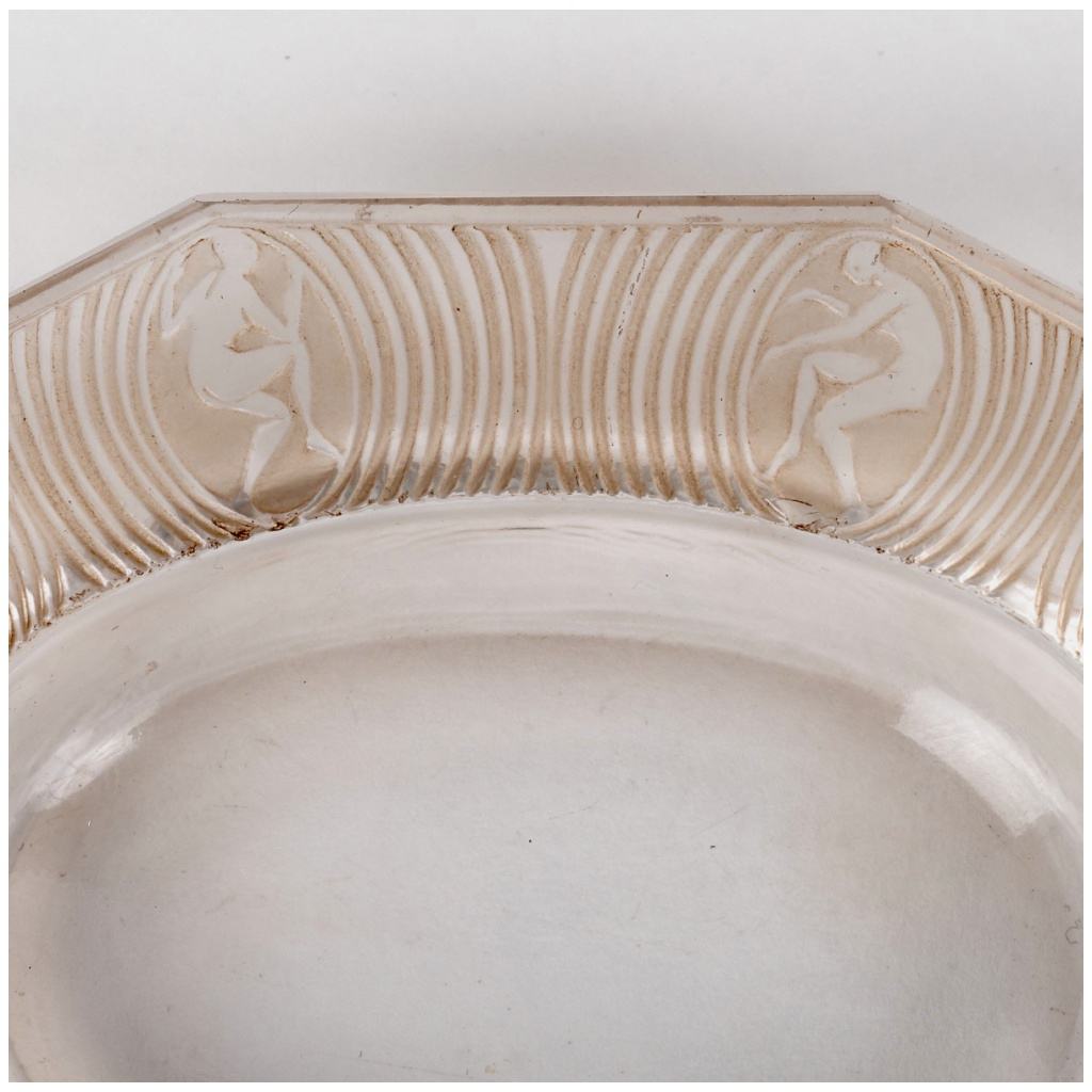 1924 René Lalique – Alice Ashtray White Glass Sepia Patina 5