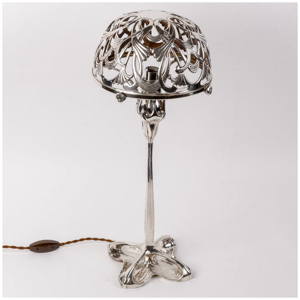 1904 Paul Follot – Lampe Feuillages Bronze Argenté Pour La Maison Moderne 4