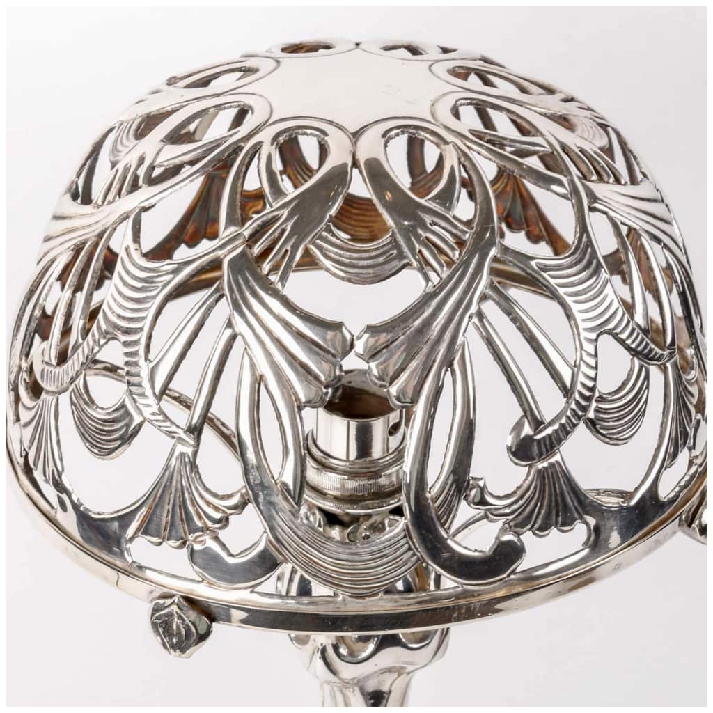 1904 Paul Follot – Lampe Feuillages Bronze Argenté Pour La Maison Moderne 5