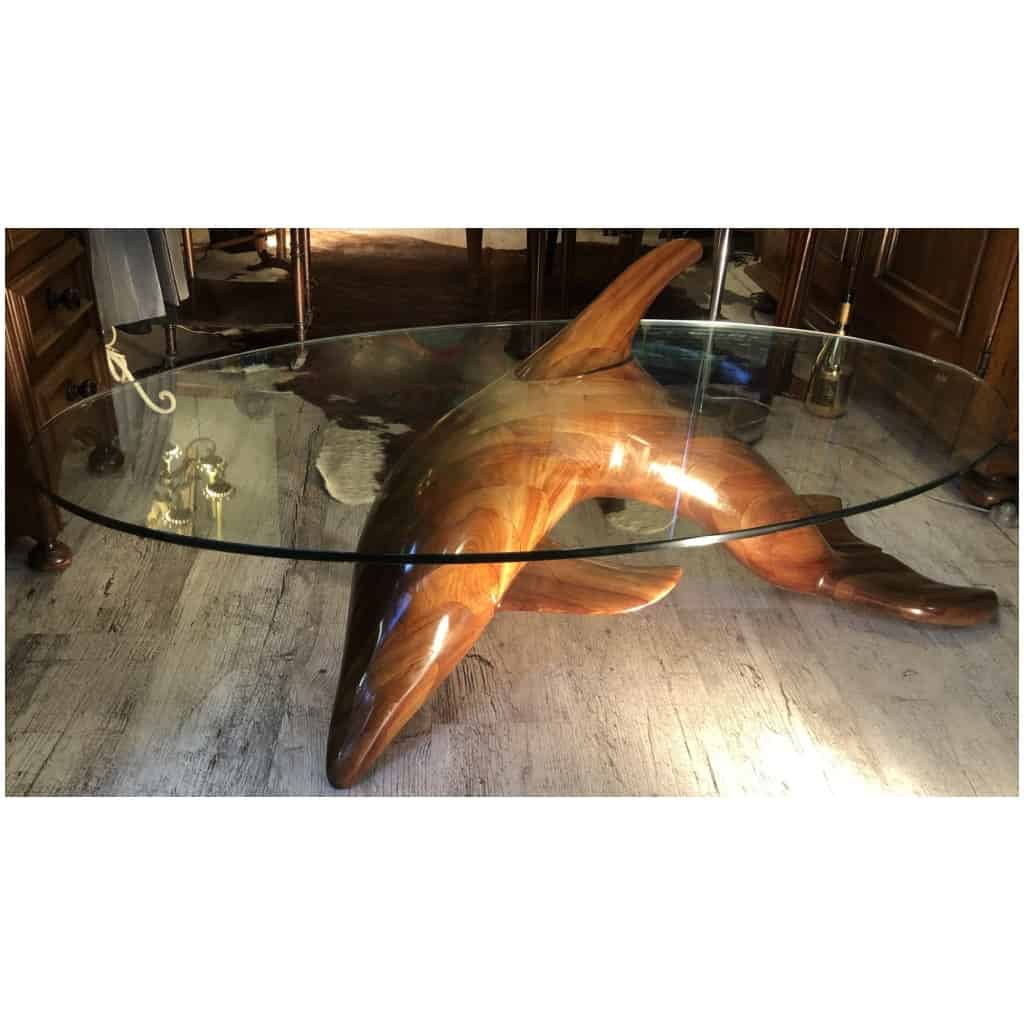 Polyte Solet Dolphin Sculpture in radiata pine and laurelia 5