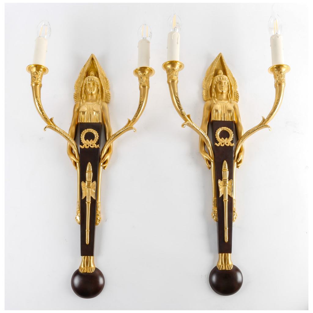 Pair of 1st Empire style sconces. XIXth century. 3