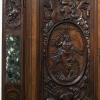 Neo-Renaissance two-body sideboard in carved walnut and marble inclusions, XVIIIand 23