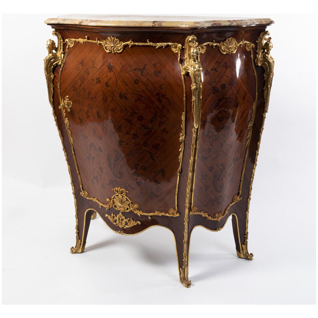 Paul Sormani (1817-1866), furniture at support height in precious wood marquetry, XIXand 5