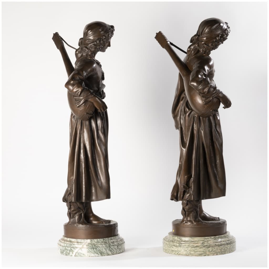Alexandre Falguière (1831-1900), Mignon, bronze et marbre, XIXe 7
