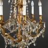 Lustre cage aux perles en bronze doré à pampilles de style Louis XVI, XIXe 19