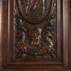 Neo-Renaissance two-body sideboard in carved walnut and marble inclusions, XVIIIand 20