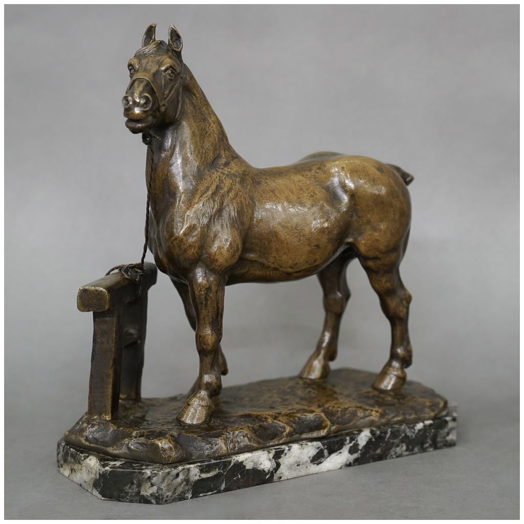 Sculpture – Cheval Percheron , René Maxime Choquet (1872-1958) – Bronze 4