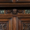 Neo-Renaissance two-body sideboard in carved walnut and marble inclusions, XVIIIand 22